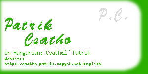 patrik csatho business card